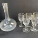 Decanter and 6 crystal cut glasses XIXth