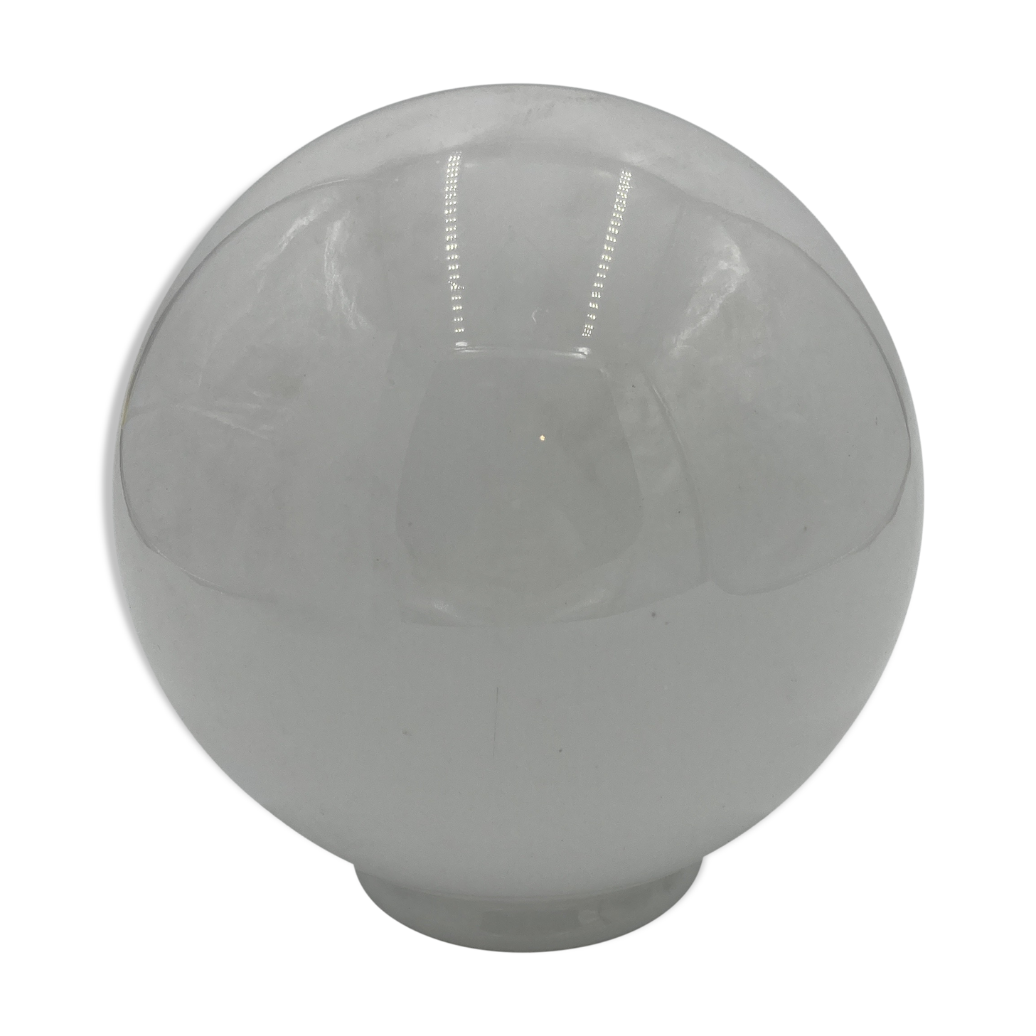 Globe 20cm in white glass