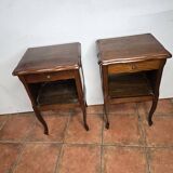 Pair of Louis XV style oak bedside tables