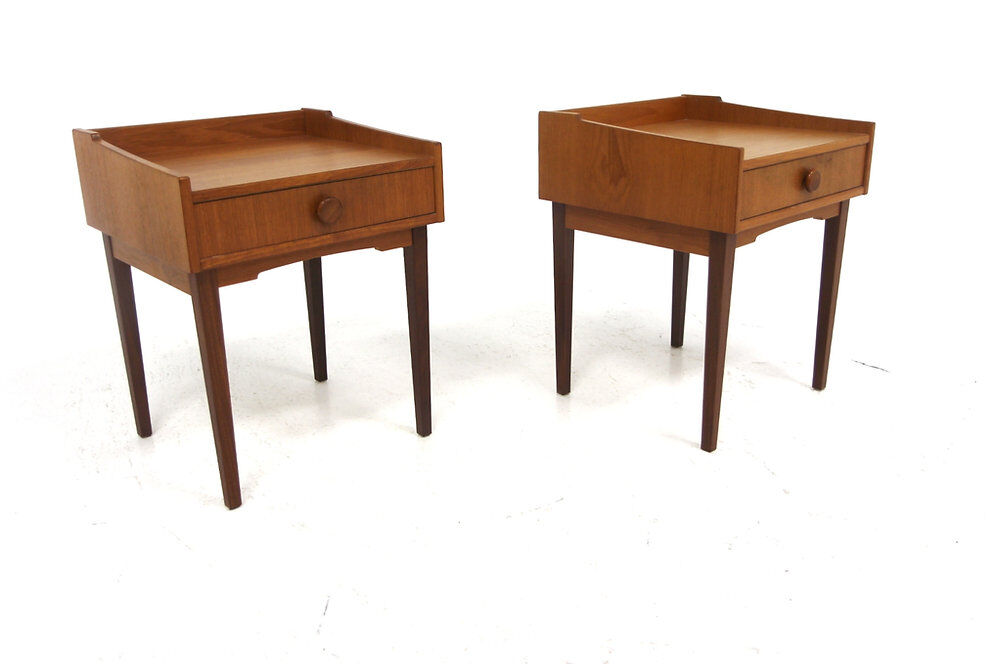 Set of 2 Scandinavian teak bedside tables, Sweden, 1960