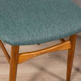 Pair of 60s vintage chairs in green fabric Italian design