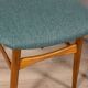 Pair of 60s vintage chairs in green fabric Italian design