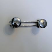 Double wall hook in chrome metal, vintage style.