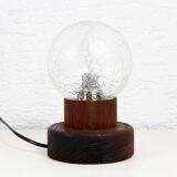 Table lamp in wood and glass