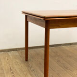 Extendable mid century teak dining table with pull out leaves, denmark, 1950s