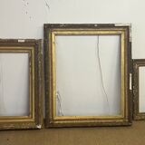 Set of 3 period frames in wood and gilded stucco