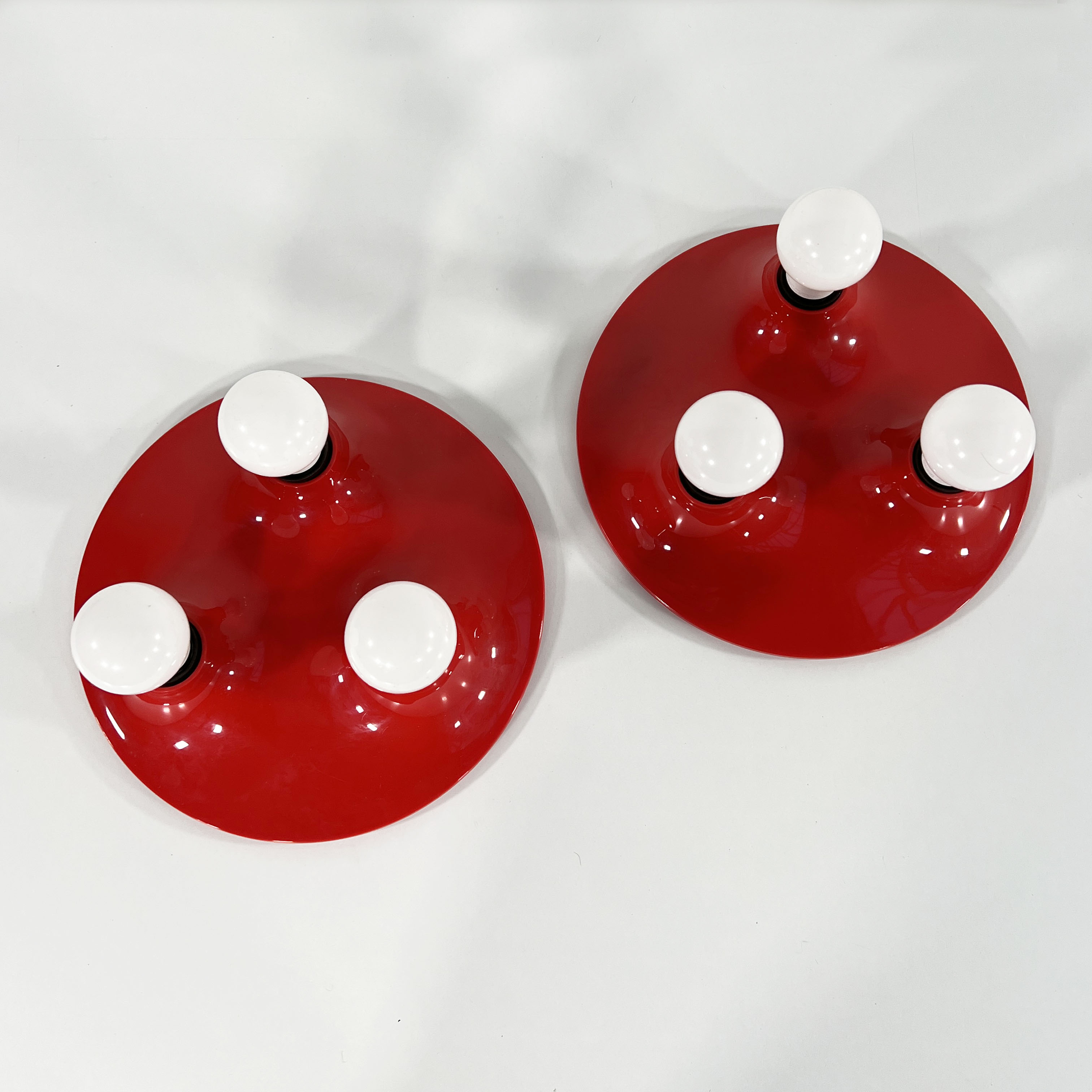 Red Triteti wall lamp by Vico Magistretti for Artemide, 1960