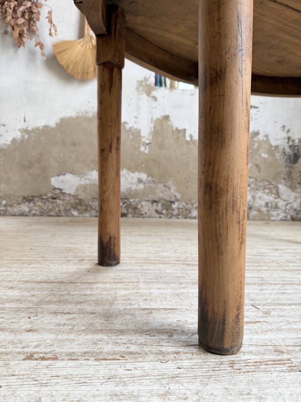Oval walnut farmhouse table
