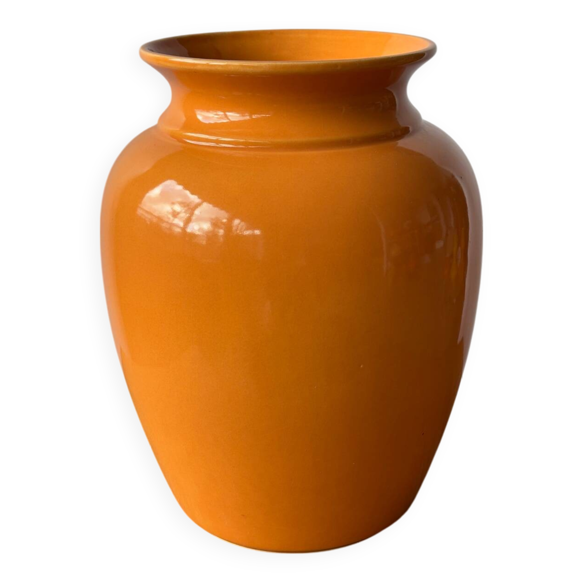 Orange ceramic vase 26cm