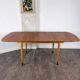 Rare teak and maple dining table with 2 extensions by Finn Juhl for Søren Willadsen, Denmark, 1960.