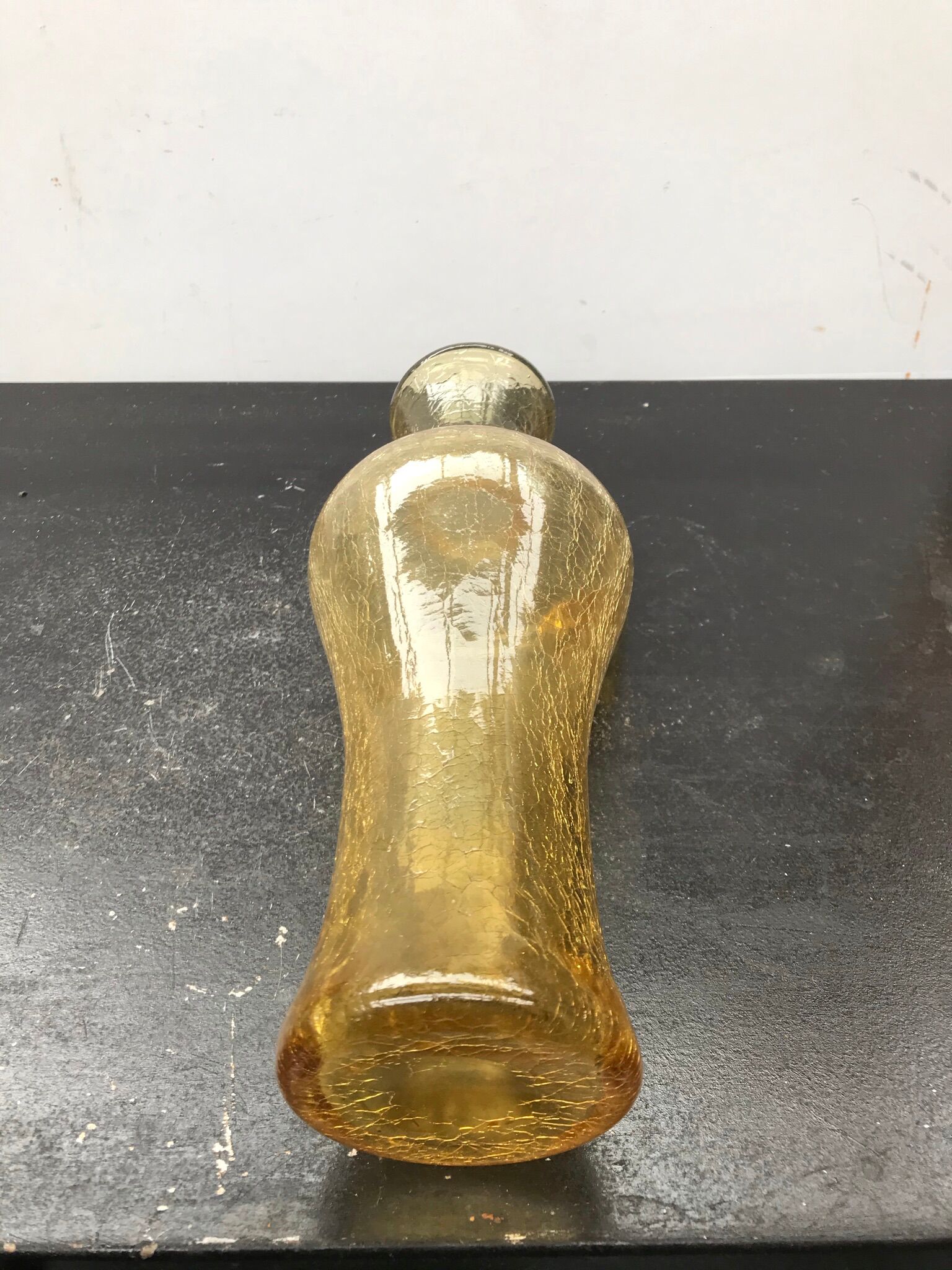 Former Carafe Glass Blown Yellow Cracked - Anse Decoration Vintage Kitchen