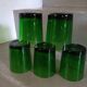 5 verres à eau anciens verts
