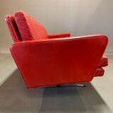 Sofa 3 places leather and chrome design 1950