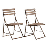 Antique folding garden chairs (c.1920). Set of 2 pieces.