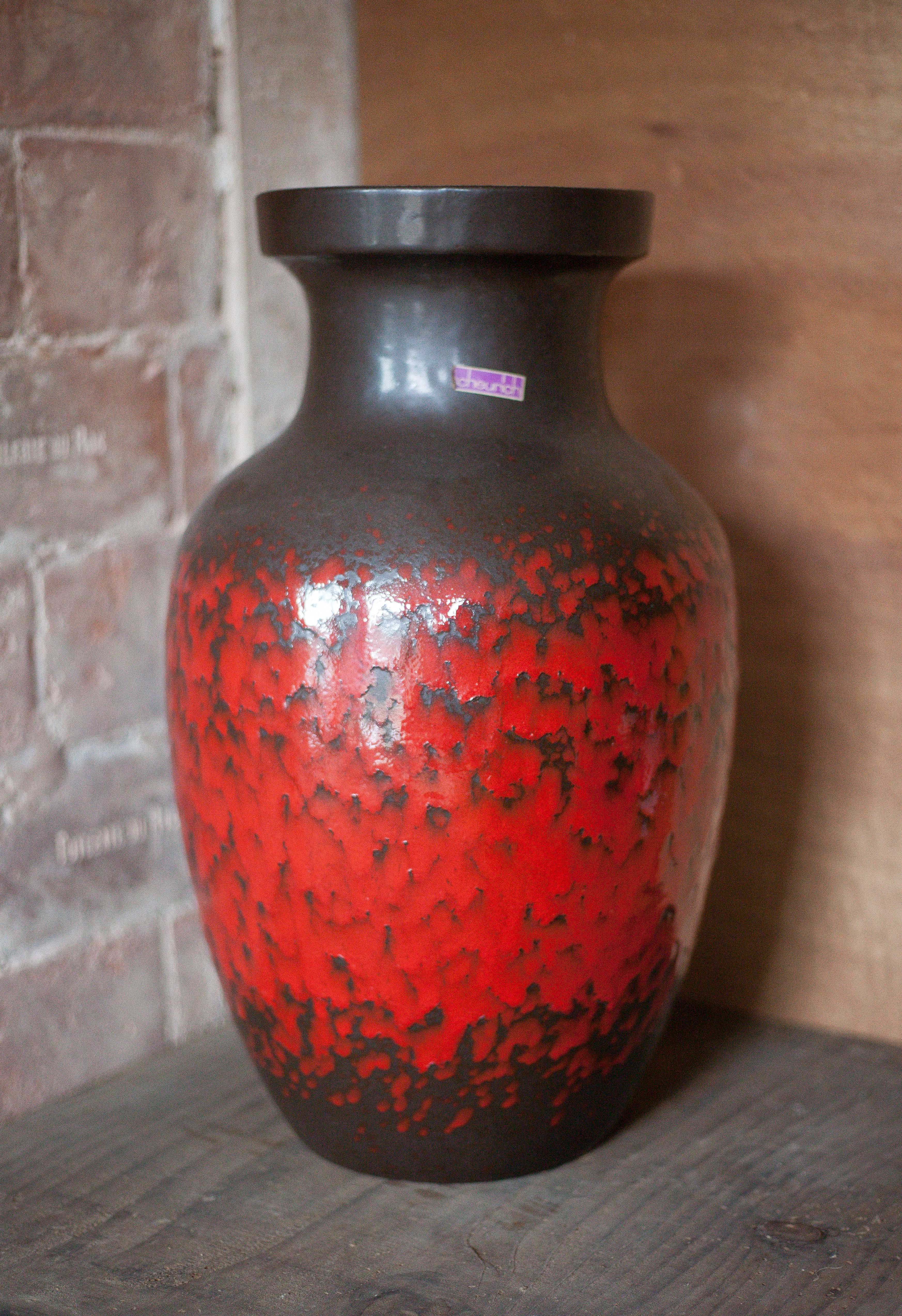 Large ceramic vase West Germany 241-47, Scheurich vase, floor vase