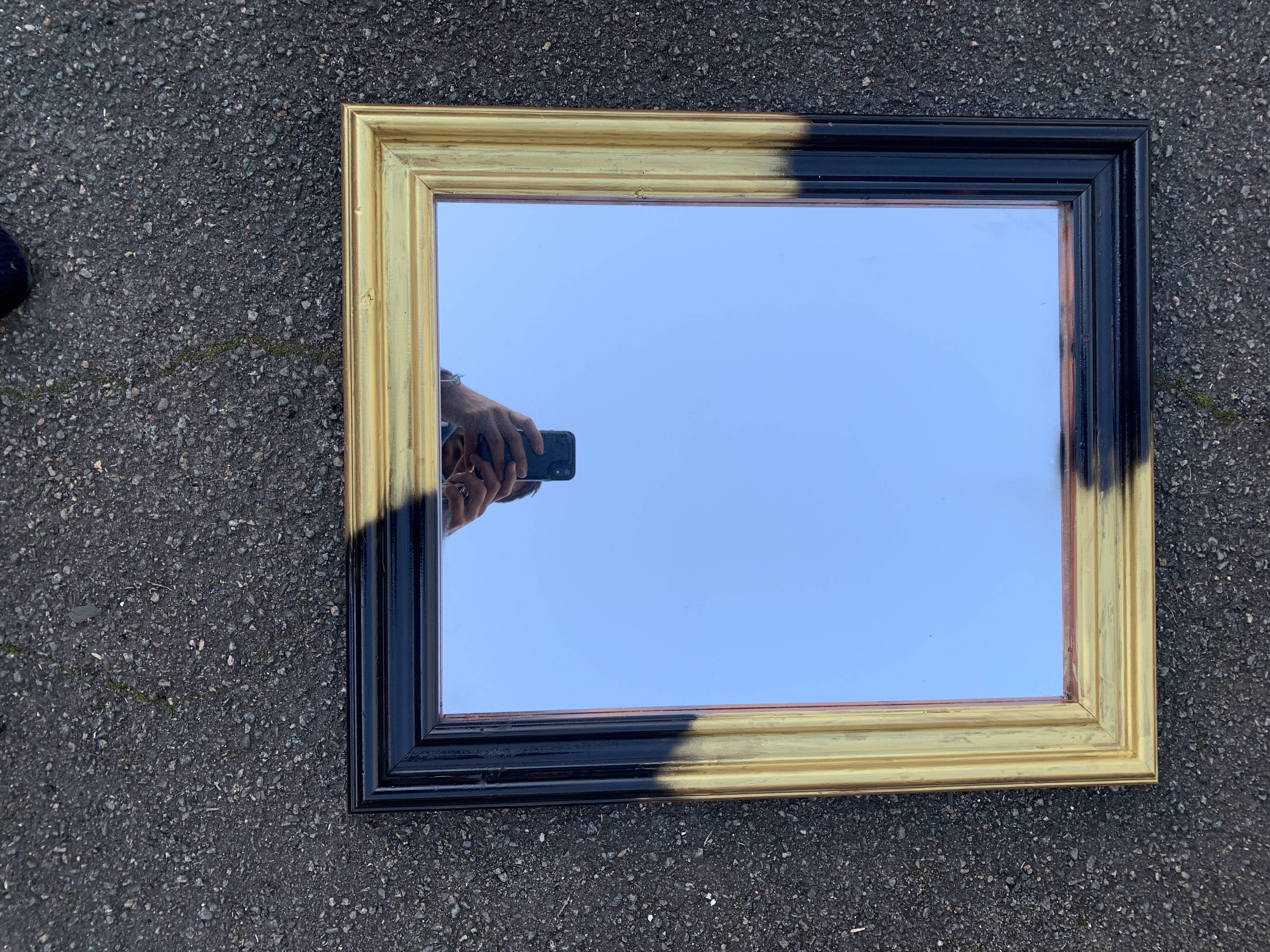 Miroir Noir et doré 64 x 53