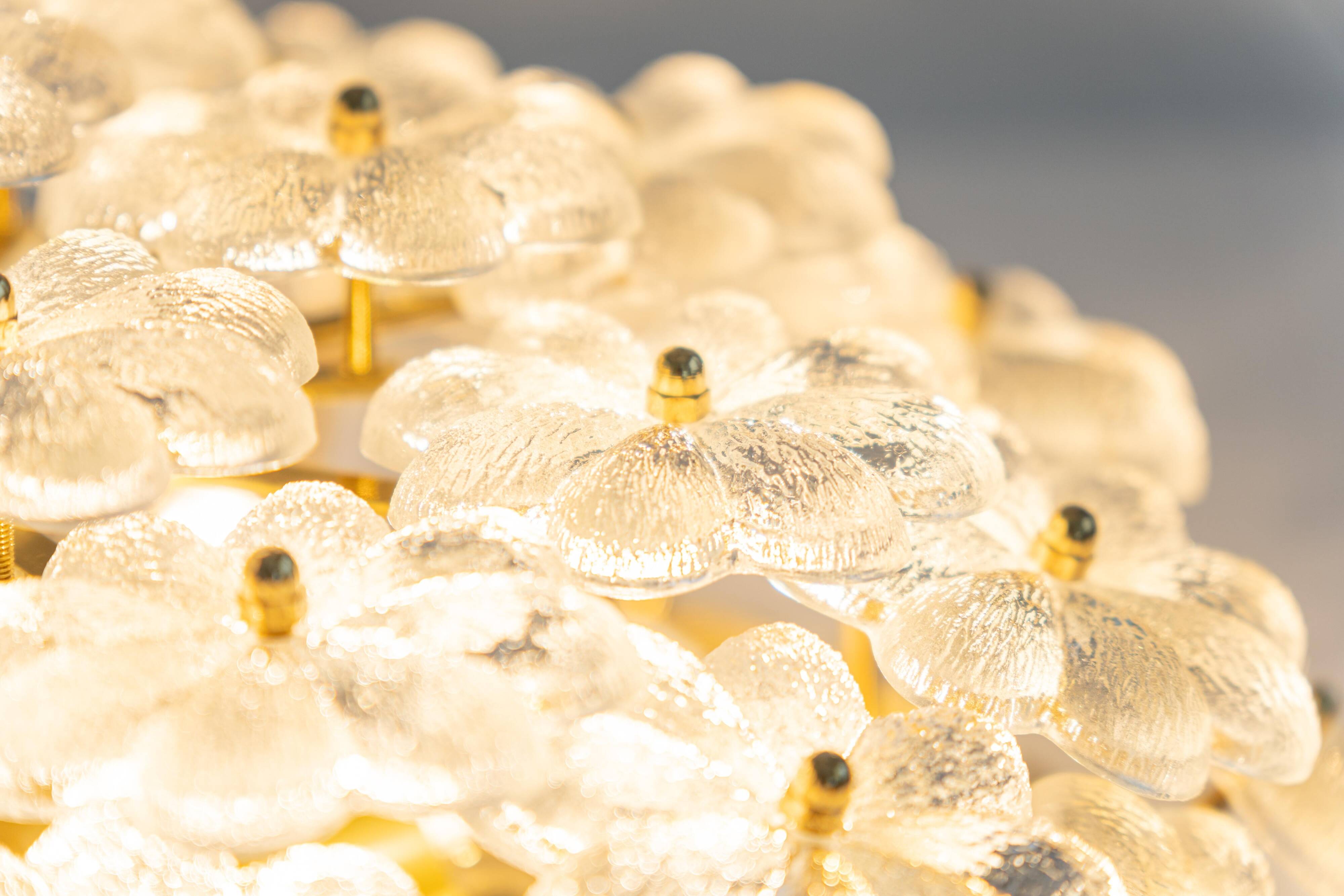 plafonnier fleur en verre Murano par Ernst Palme, Allemagne, années 1970