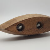 Wooden boat sail metallic metal brushed navy decoration