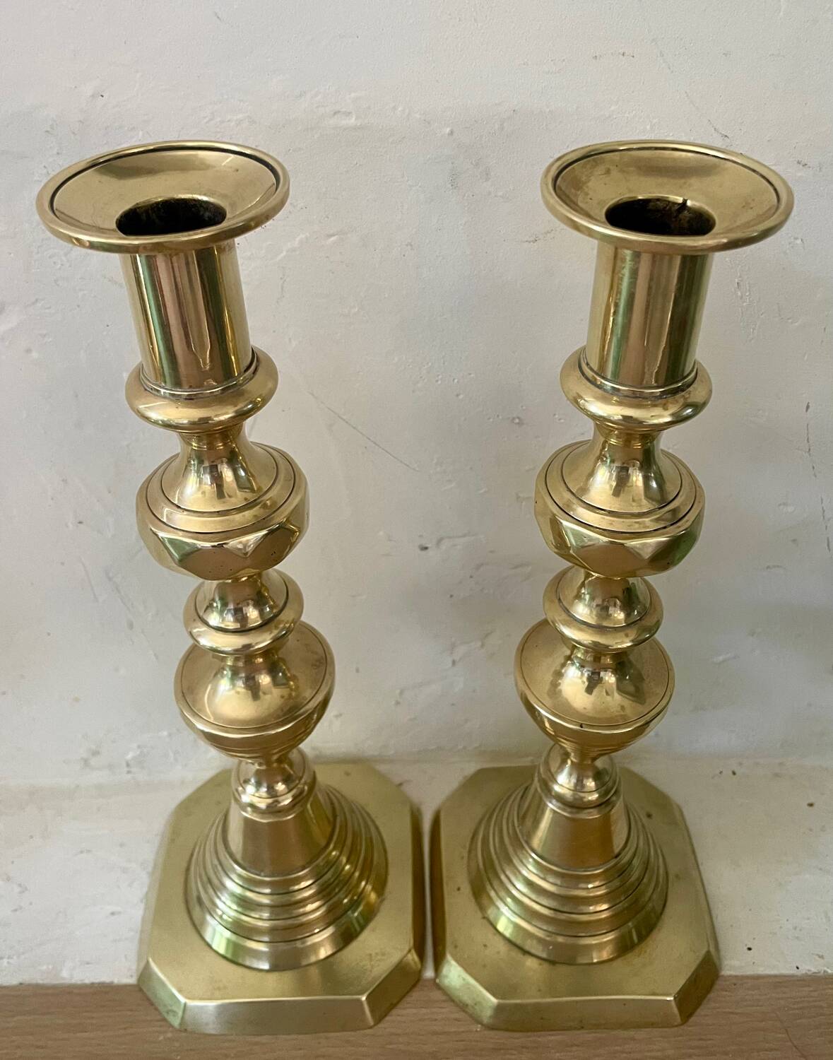 Pair of brass candlesticks circa 1880