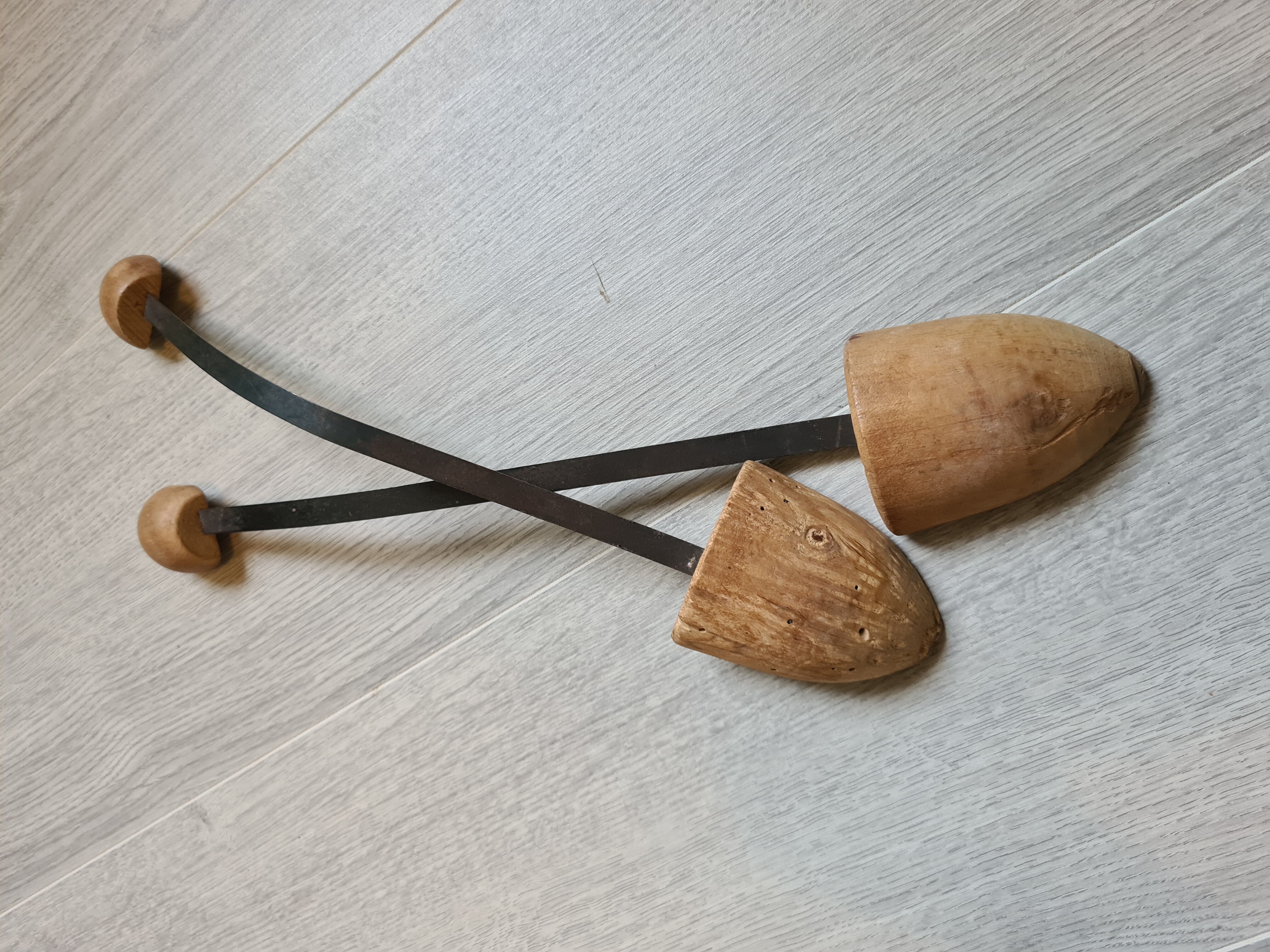 Pair of wooden art deco shoe trees