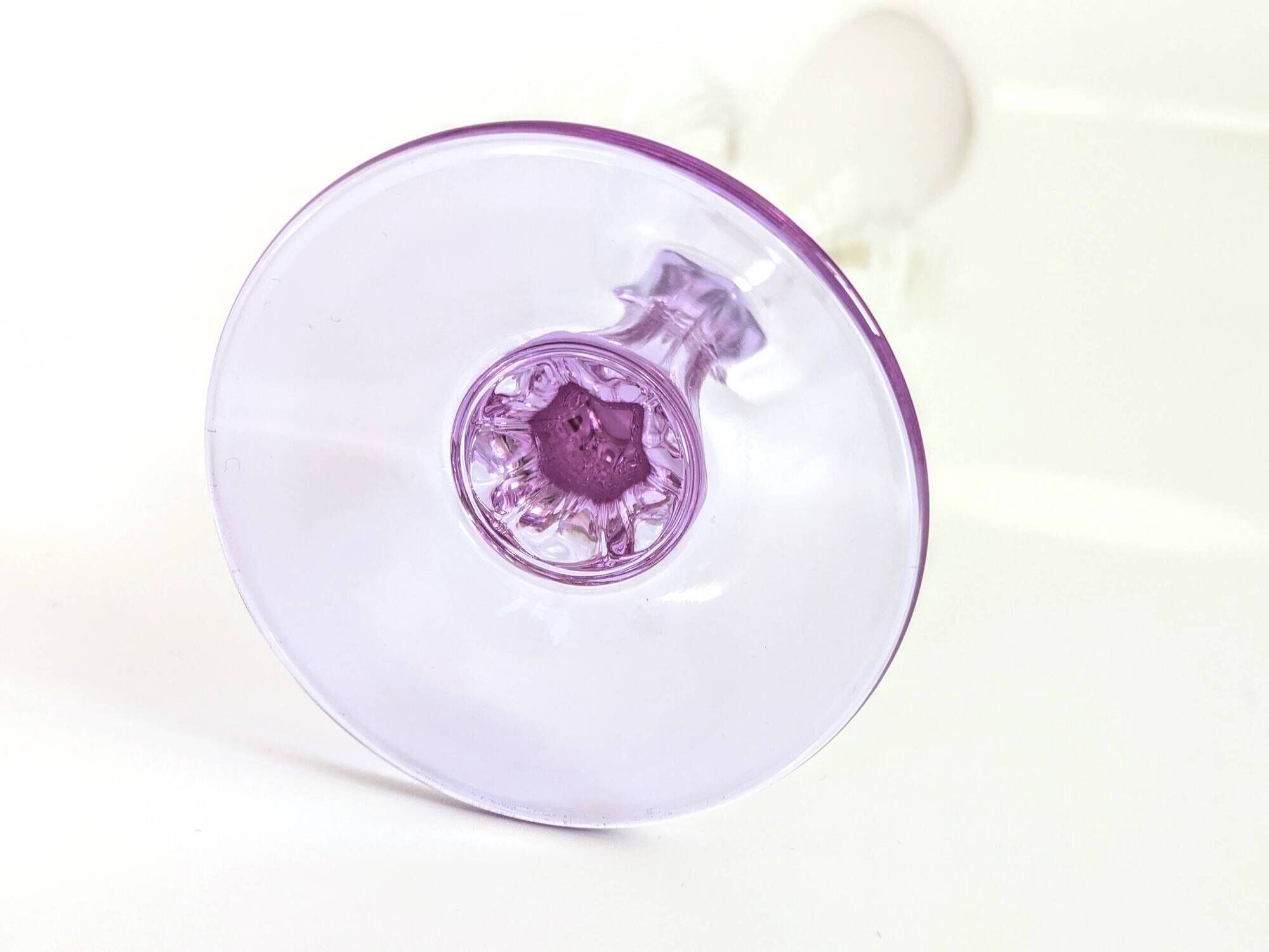 Lot de 4 flûtes Crystal d'Arques vintage en verre alexandrite