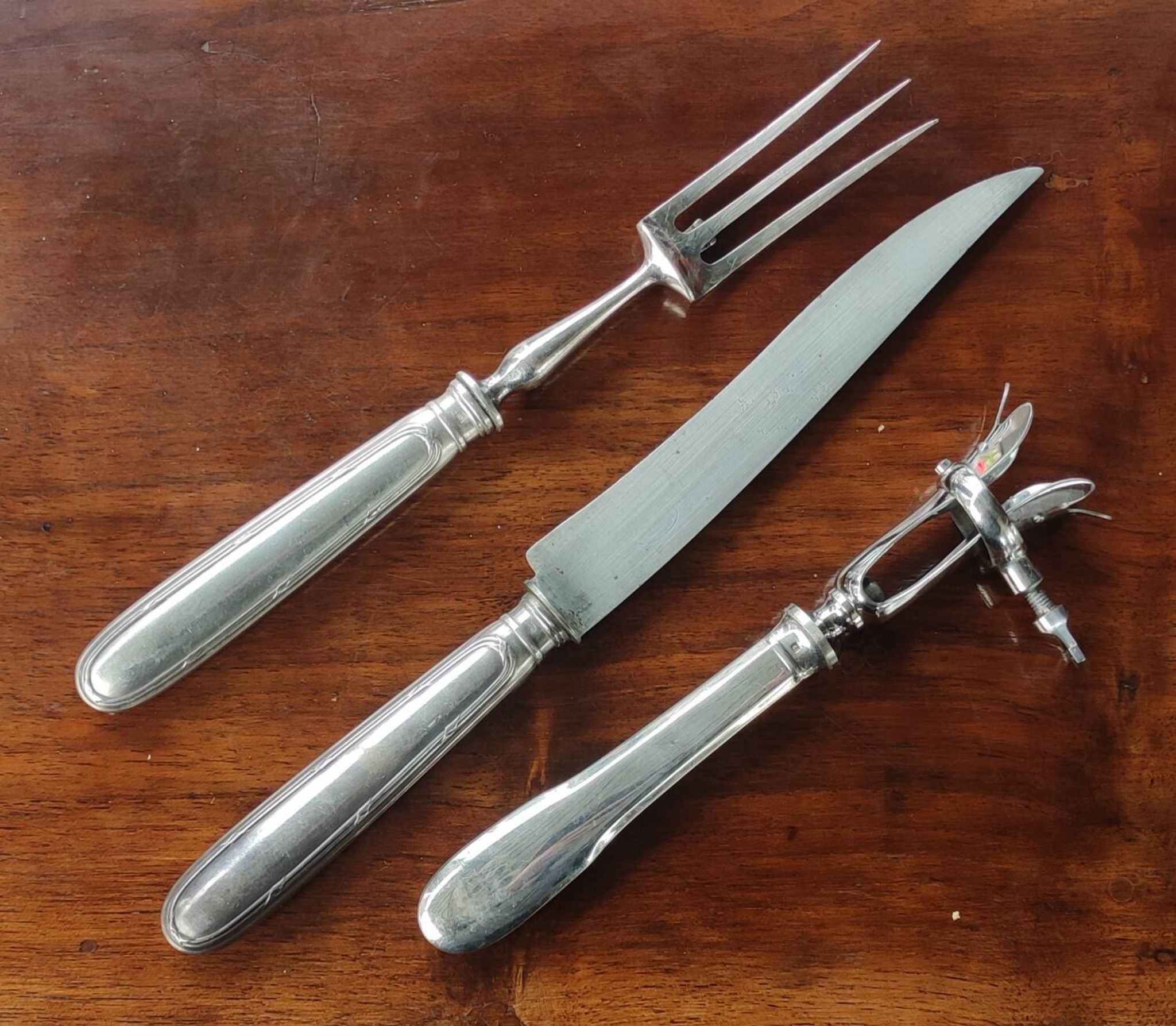 Old 3-piece lamb serving cutlery