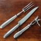 Old 3-piece lamb serving cutlery