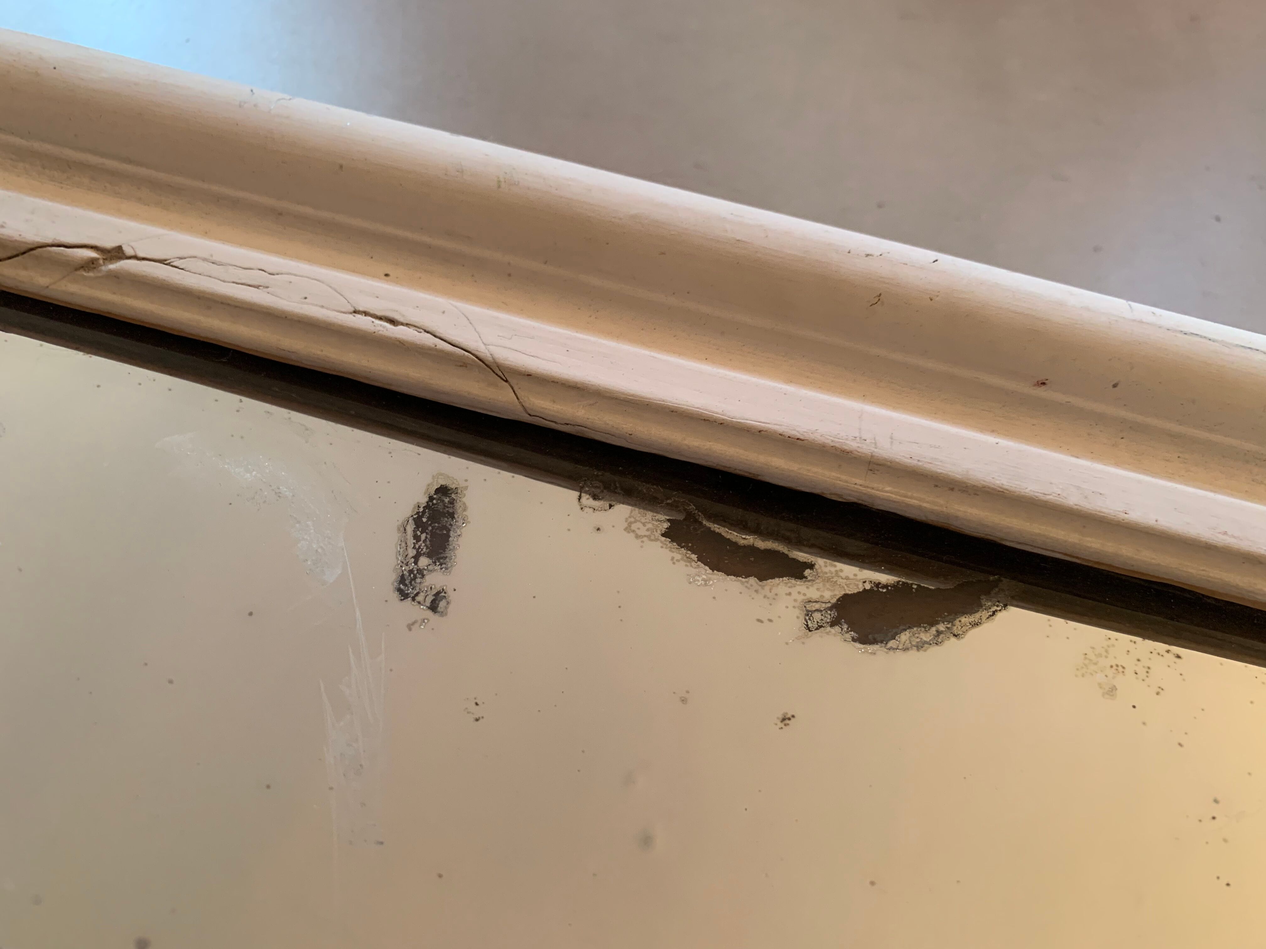 Old stitched mirror 43x37cm