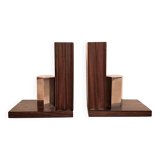 Art Deco pair of bookends in Macassar ebony.