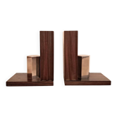 Art Deco pair of bookends in Macassar ebony.