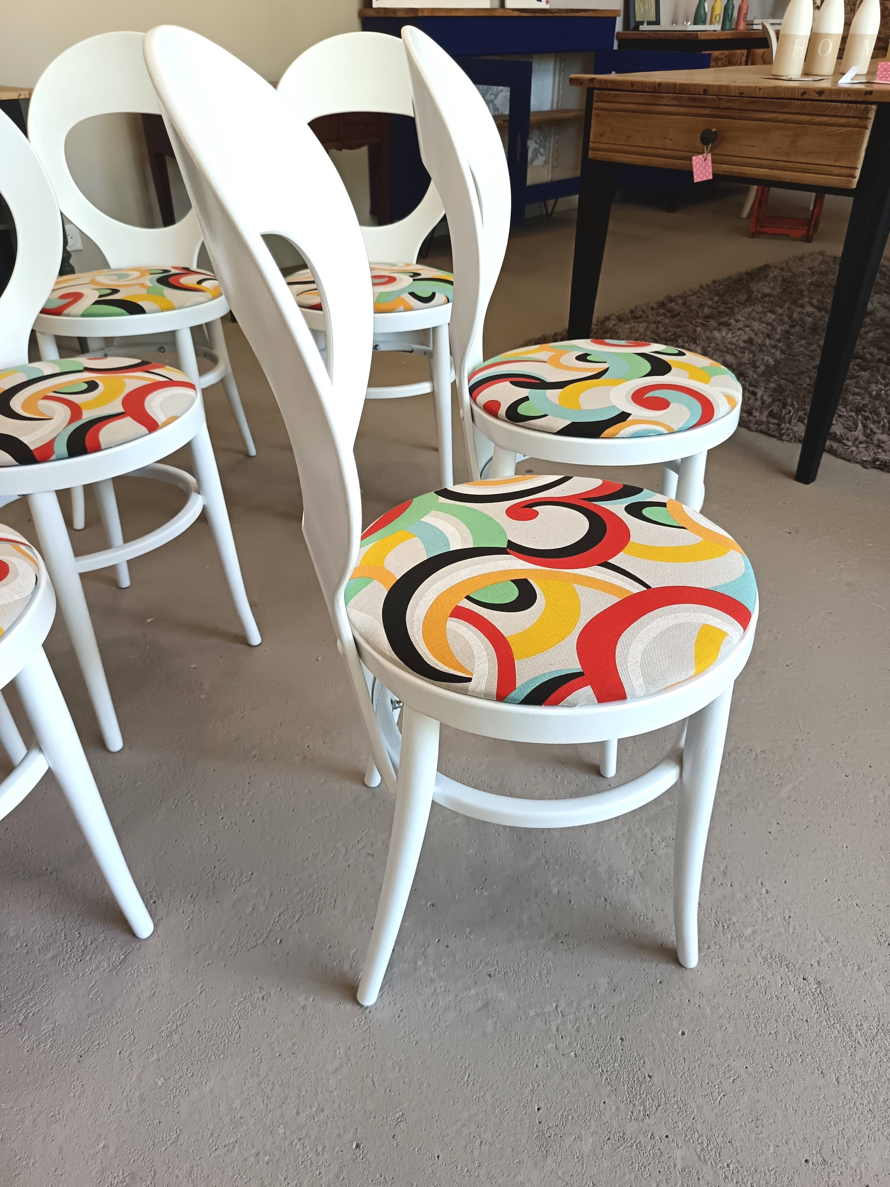set of 2 restored Baumann Mouette chairs
