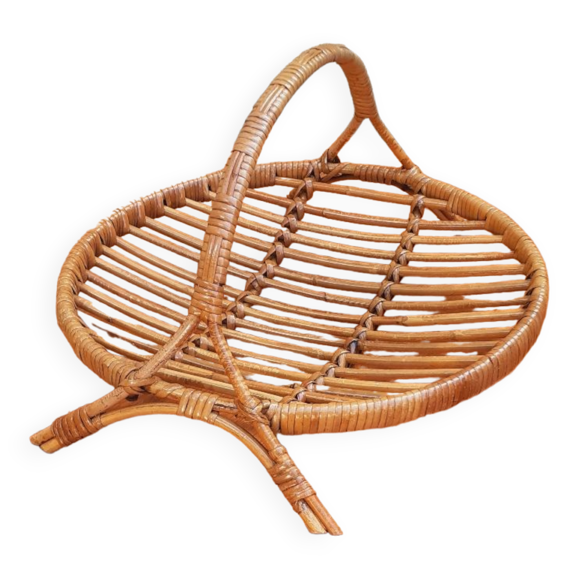 Vintage fruit cup year 50 rattan