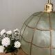 Suspension abat-jour vintage en nacre verte
