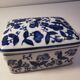 Jewelry Box, Ring Holder, Empty Pockets, Candy Box in White and Blue Porcelain