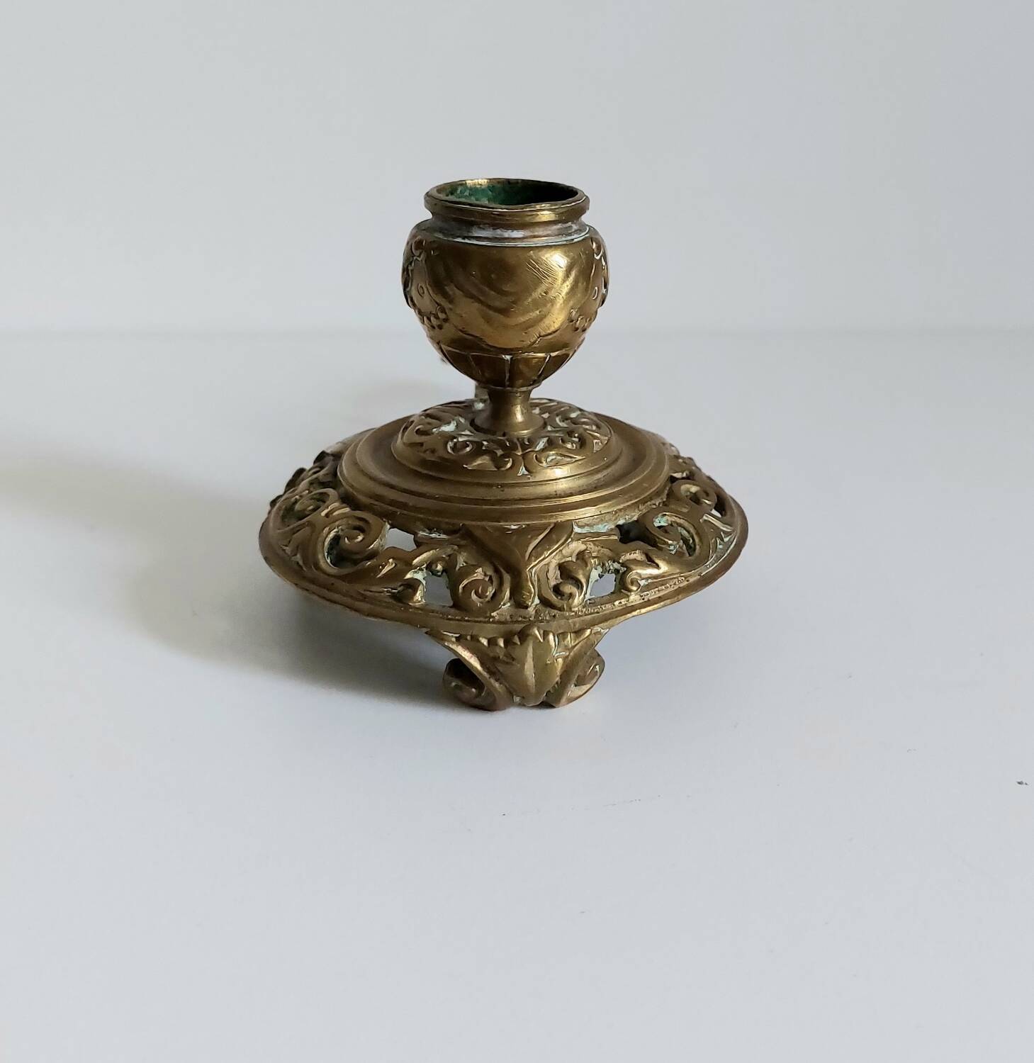 "Cave rat" brass candlestick