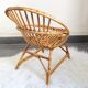 Fauteuil corbeille enfant en rotin vintage