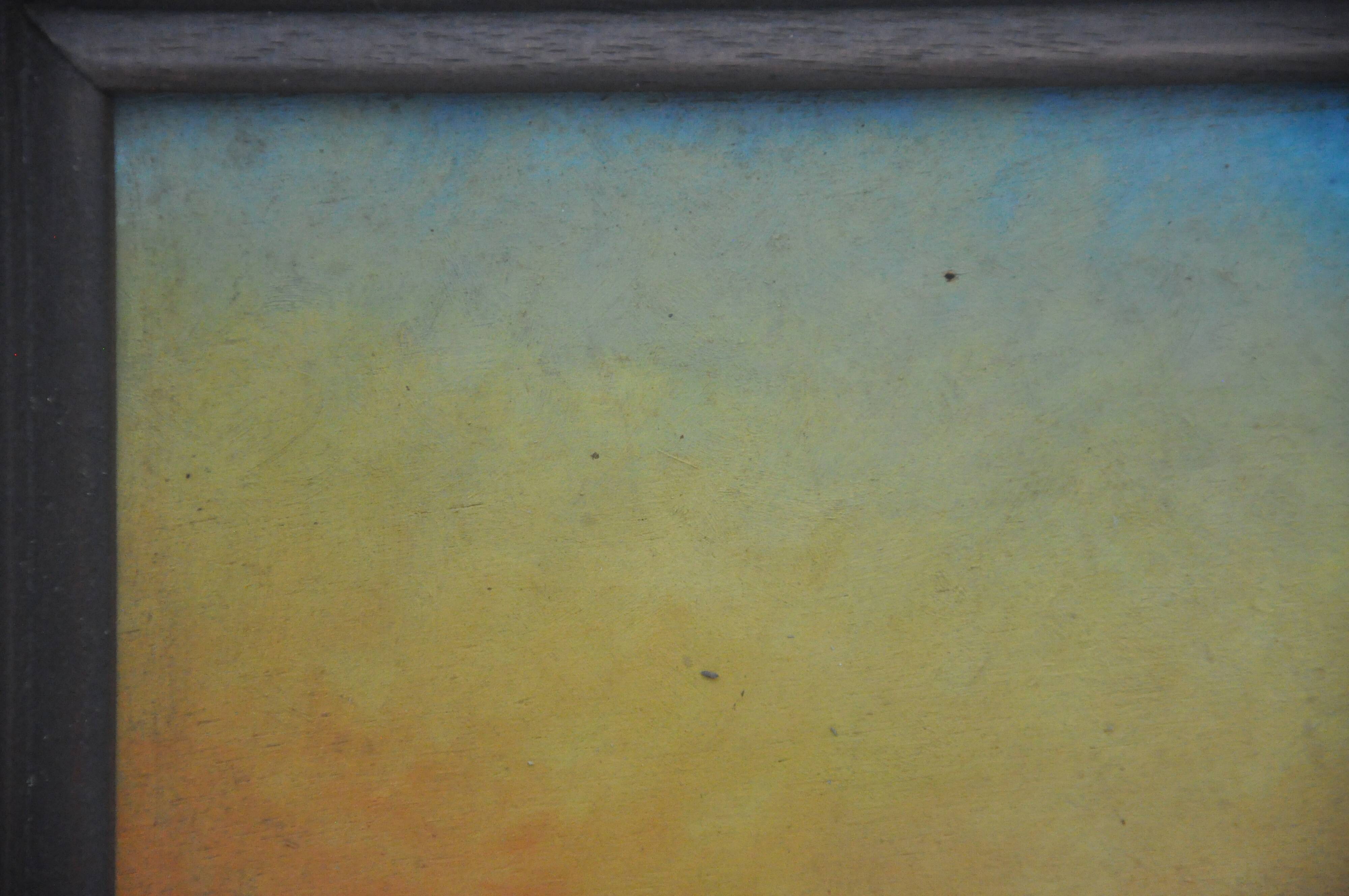 Ancient painting oil s wood, orientalist Bedouin camel desert unsigned