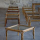 Lot de dix-huit tables basses rotin 1950