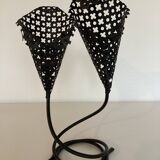Perforated metal candle holder