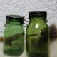 Batch of 2 green jars "Made in Switzerland"