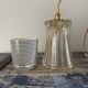 Vintage amber glass walking lamp electrified to nine