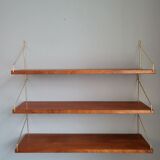 Set of 3 norwegian teak wall shelves