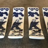 Set of 6 knife holders in asian porcelain