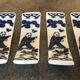 Set of 6 knife holders in asian porcelain
