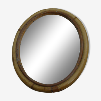 Bamboo oval mirror 60 - 37x29cm