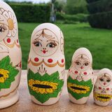 Russian pyrograved matryoshka doll