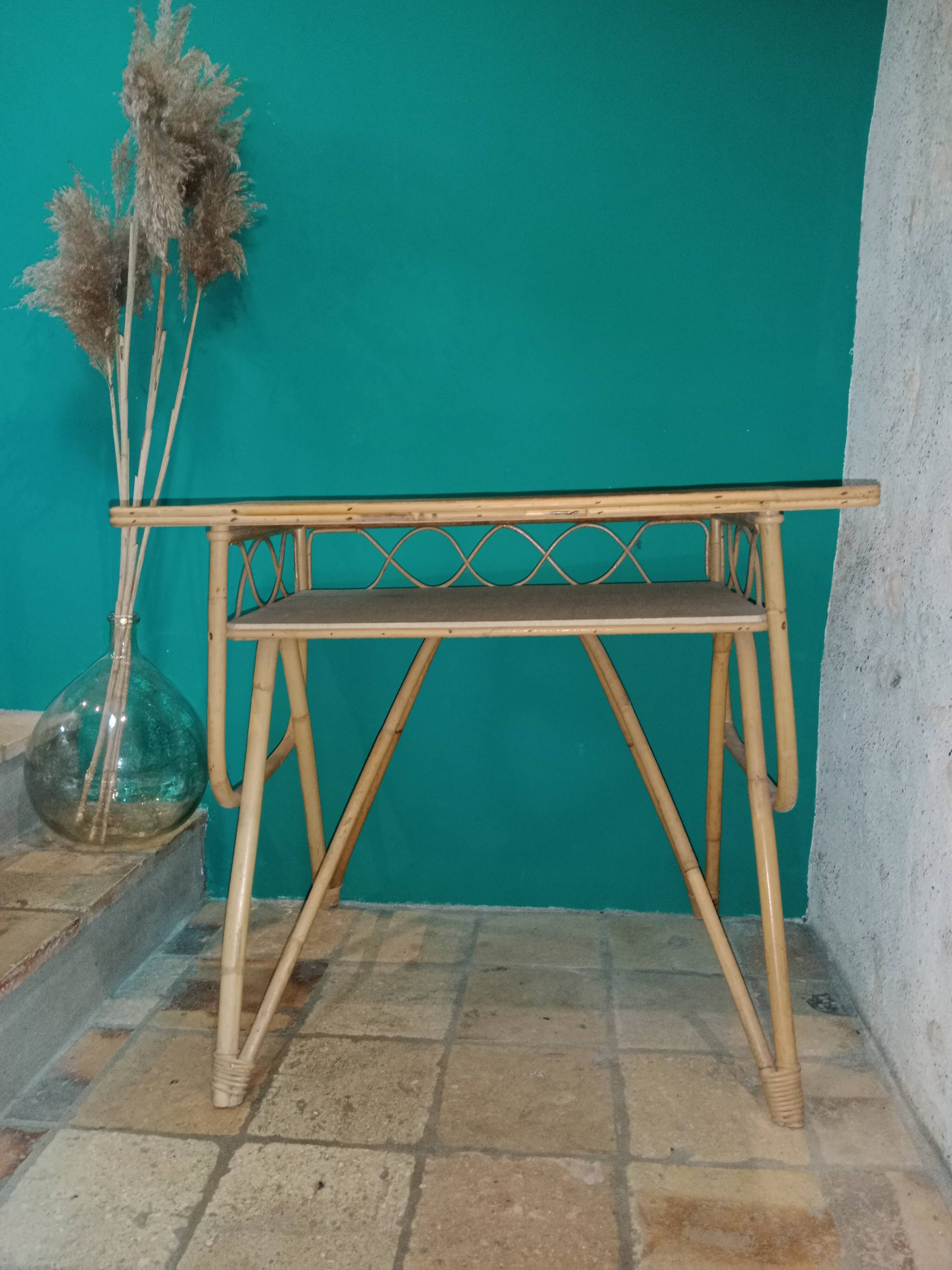 Vintage rattan desk
