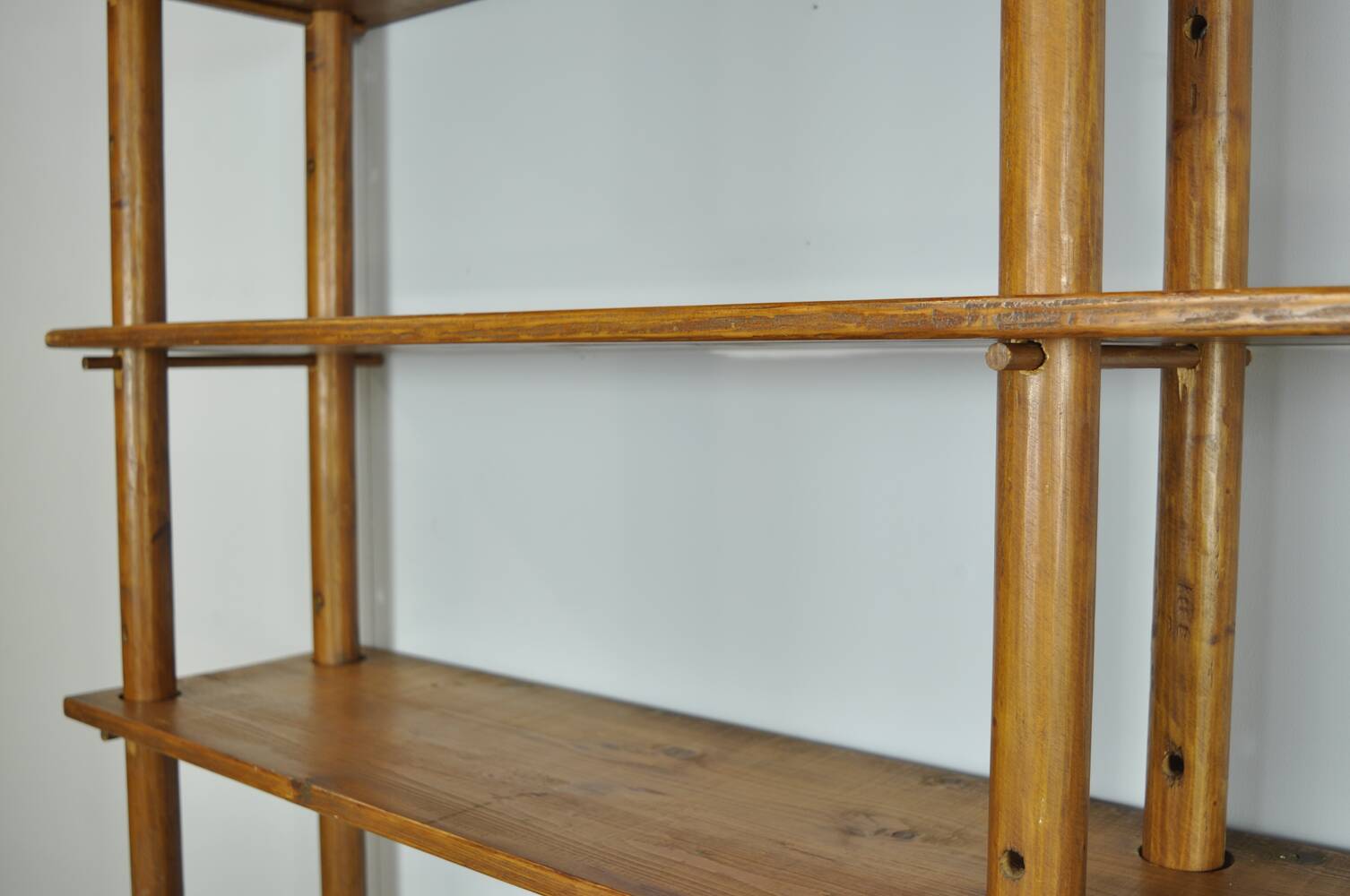 Handmade wooden bookshelf, 1960s