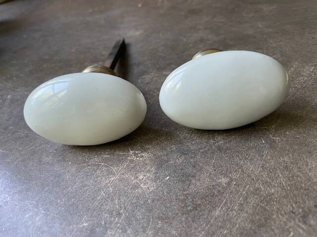 pair of antique porcelain handles
