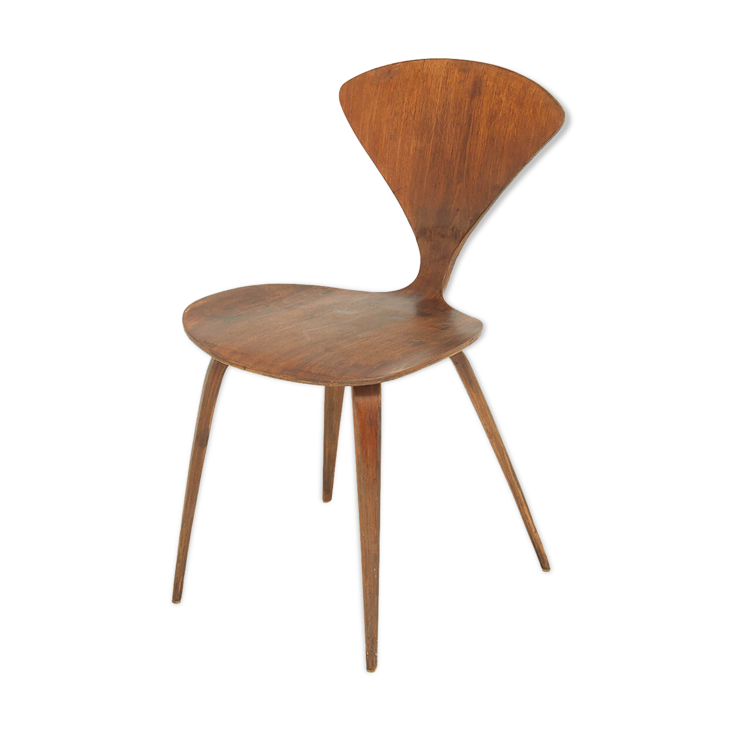 Norman Cherner's walnut chair edited by Plycraft
